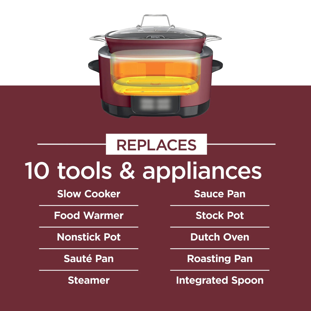 Ninja Foodi Possible Cooker 8.5qt Multi - Cooker, Cherry Tarte, MC1000WM