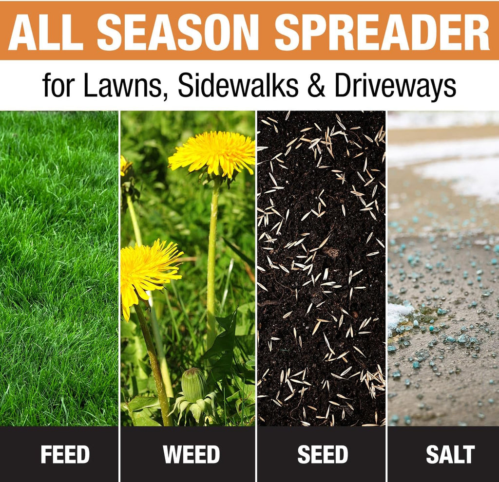 Multi-Purpose Walk Behind Push Spreader 3039632R Grounds Keeper. 100 Pound Capacity. Multi Use Tool for Grass Seed. Salt. De-Icer. Fertilizer and Seeds ?C Spreader