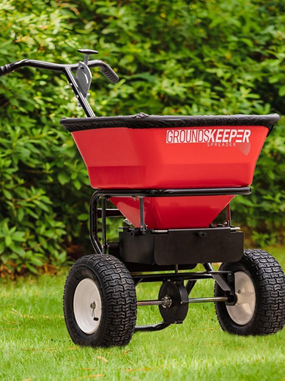 Multi-Purpose Walk Behind Push Spreader 3039632R Grounds Keeper. 100 Pound Capacity. Multi Use Tool for Grass Seed. Salt. De-Icer. Fertilizer and Seeds ?C Spreader