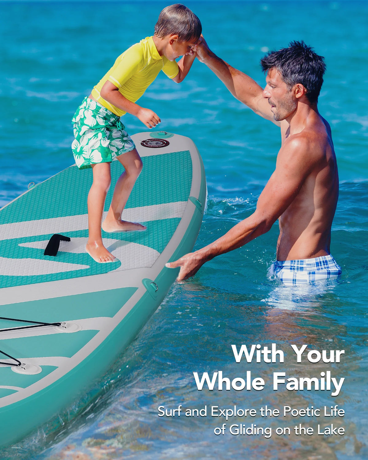 Naipo Inflatable Paddle Board 10FT Stand up Paddle Board 10' SUP 6 In.thick Board Carry Bag & Fast Pumping Green