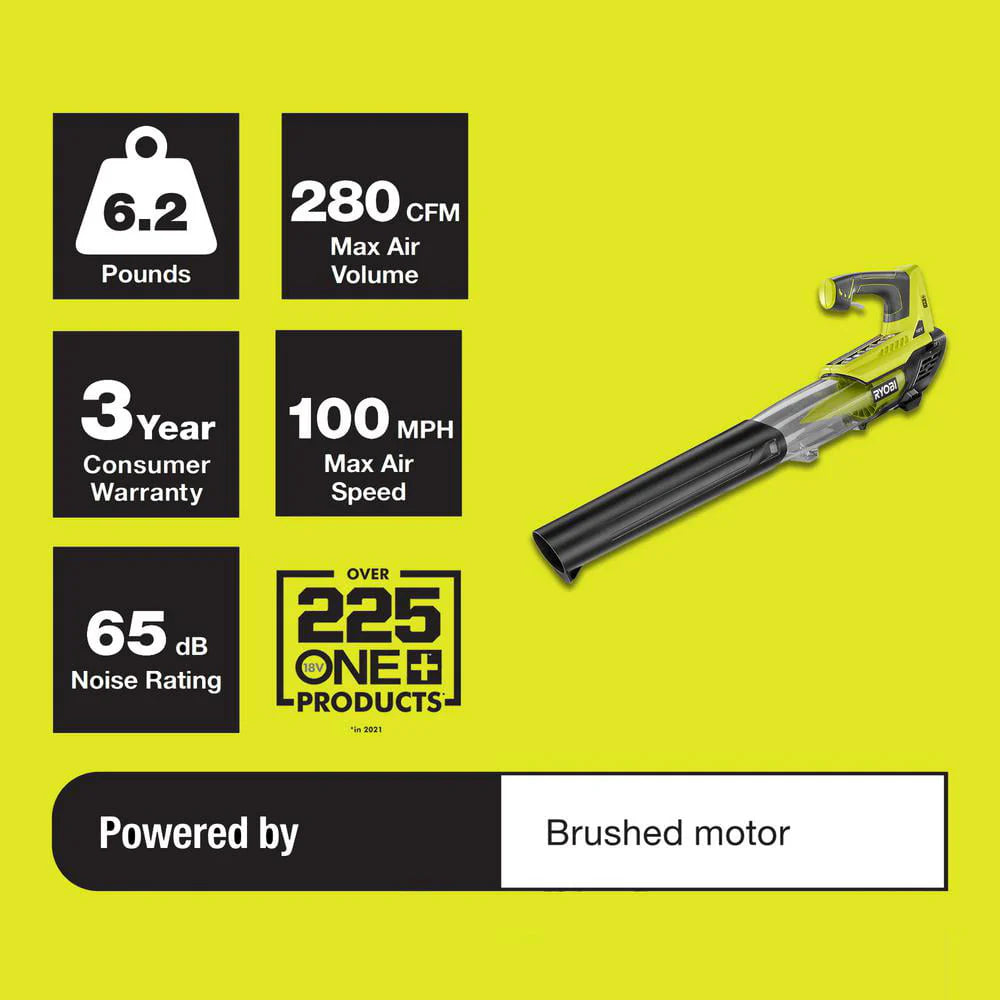 ONE+ 18V 100 MPH 280 CFM Cordless Battery Variable - Speed Jet Fan Leaf Blower (Tool Only)