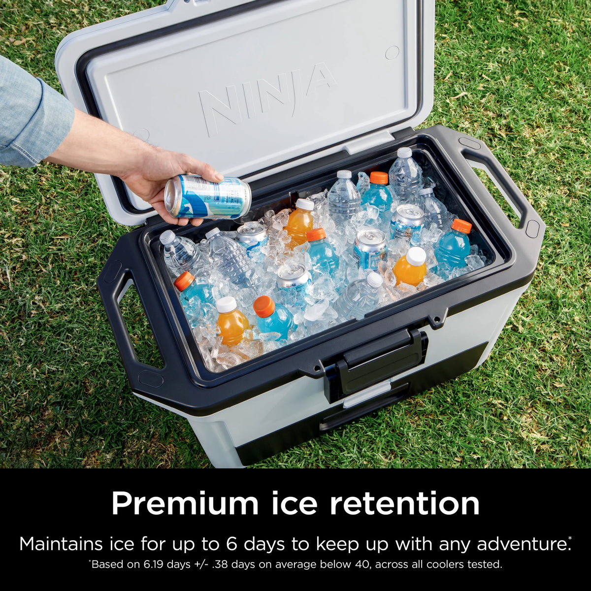 Ninja Frostvault 50qt Hard Cooler with Dry Zone, Gray, FB151GY
