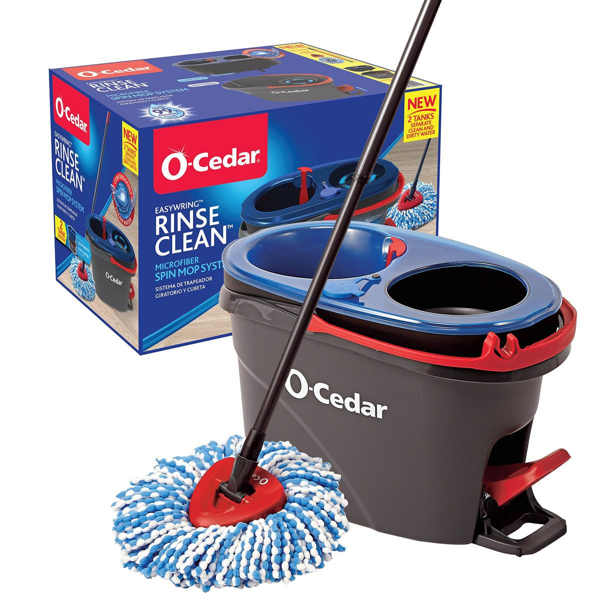 O-Cedar EasyWring Clean Spin Mop & Bucket Floor New - Open Box