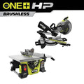 ONE+ HP 18V Brushless Cordless 2 - Tool Combo Kit with Miter Saw and Compact Portable Jobsite Table Saw (Tools Only)