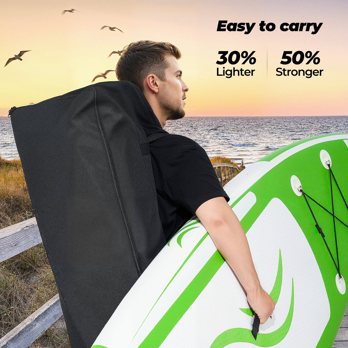 Naipo Paddle Board 10ft Inflatable Paddle Board 6in Thick Non - Slip Deck Stand up SUP with Paddle Accessories for Adults Youth Family Fishing