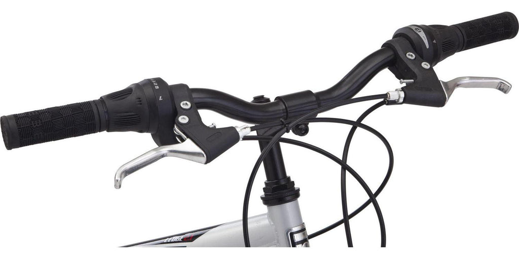 Mongoose Ledge 2.1 Mountain Bike. 24 - Inch Wheels. 21 Speeds. Boys Frame. Silver/Red