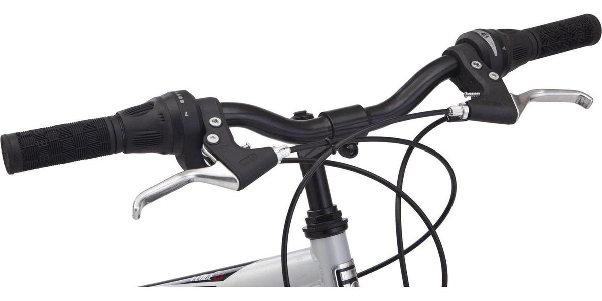 Mongoose Ledge 2.1 Mountain Bike. 24 - Inch Wheels. 21 Speeds. Boys Frame. Silver/Red
