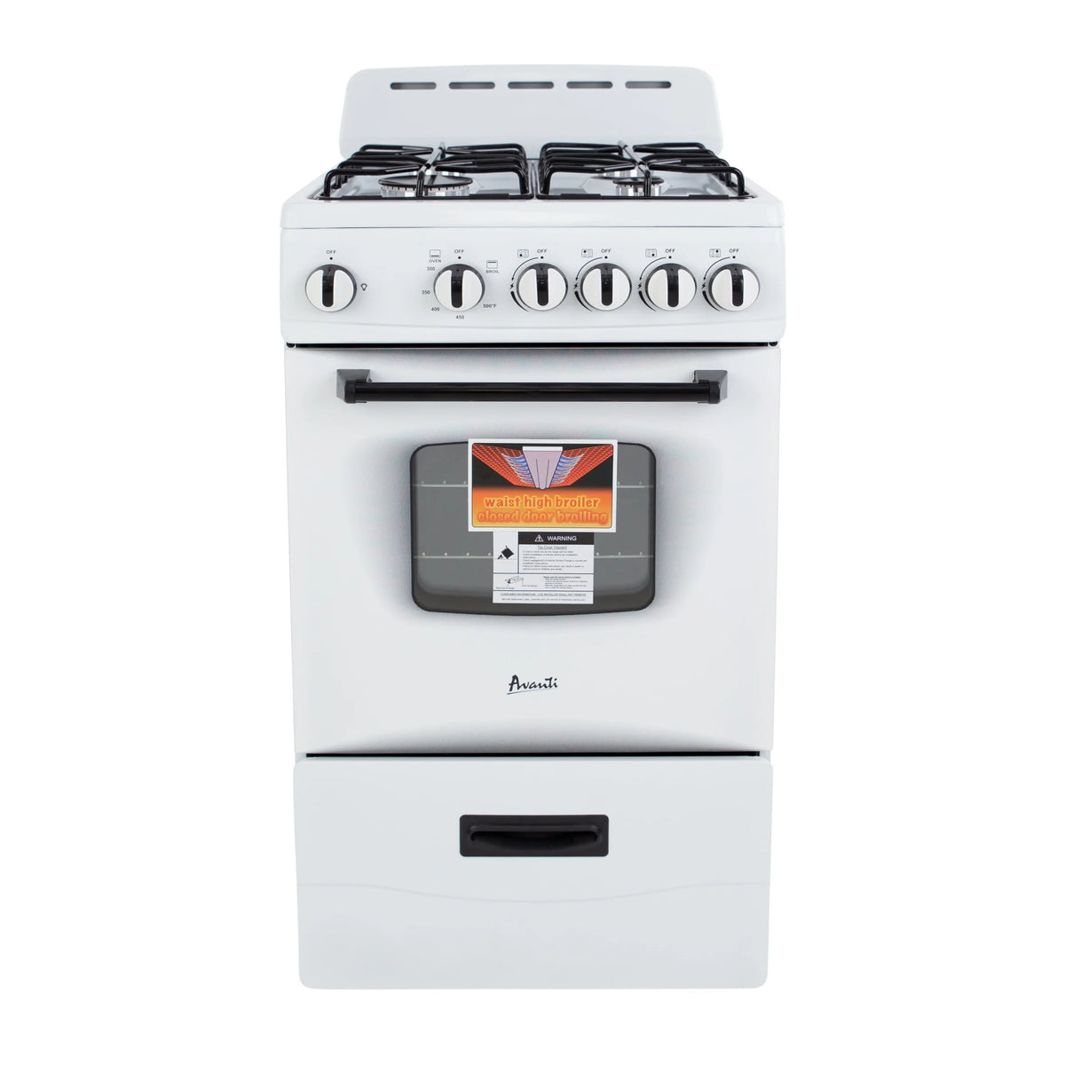 Avanti 20 Compact Gas Range Oven, in White (GR2011CW)