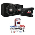 MTX 12 in Dual Car Subwoofer Audio, Sub Box, & Amplifier Bundle W/ Wiring Kit
