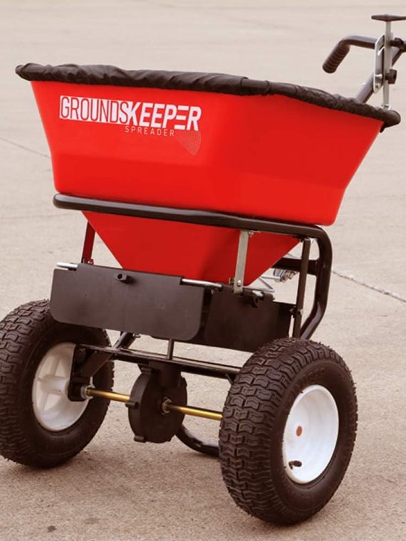 Multi-Purpose Walk Behind Push Spreader 3039632R Grounds Keeper. 100 Pound Capacity. Multi Use Tool for Grass Seed. Salt. De-Icer. Fertilizer and Seeds ?C Spreader