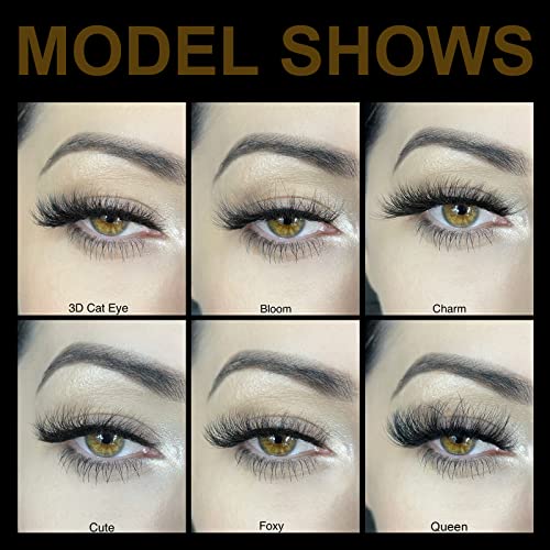 DYSILK Cat Eye Eyelashes - 7 Pairs 8D Faux Lashes - Mink Lashes Fluffy Wispy Natural Look False Eyelashes Long Lashes Pack Soft Reusable 3D Cat Eye 16mm