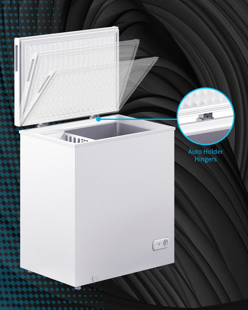 Muhub 10.0 cu ft Chest Freezer, Deep Freezer with Removable Baskets, Adjustable Temperature, White