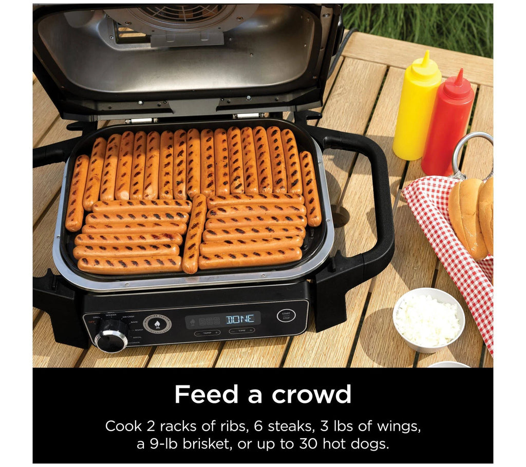 Ninja 7-in-1 Woodfire Electric Outdoor Grill &Air Fryer Grill .Grey - MadeInUSA