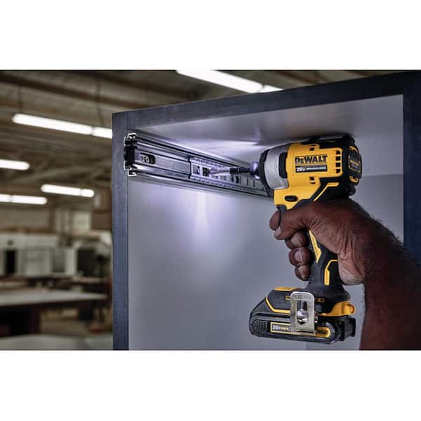 ATOMIC 20V MAX Cordless Brushless Compact 1/4 In. Impact Driver, (2) 20V 1.3ah Batteries, Charger, and Bag