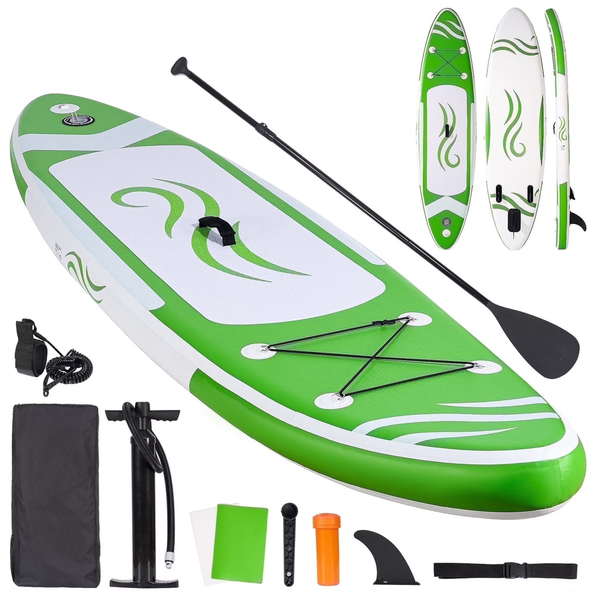 Naipo Paddle Board 10ft Inflatable Paddle Board 6in Thick Non - Slip Deck Stand up SUP with Paddle Accessories for Adults Youth Family Fishing