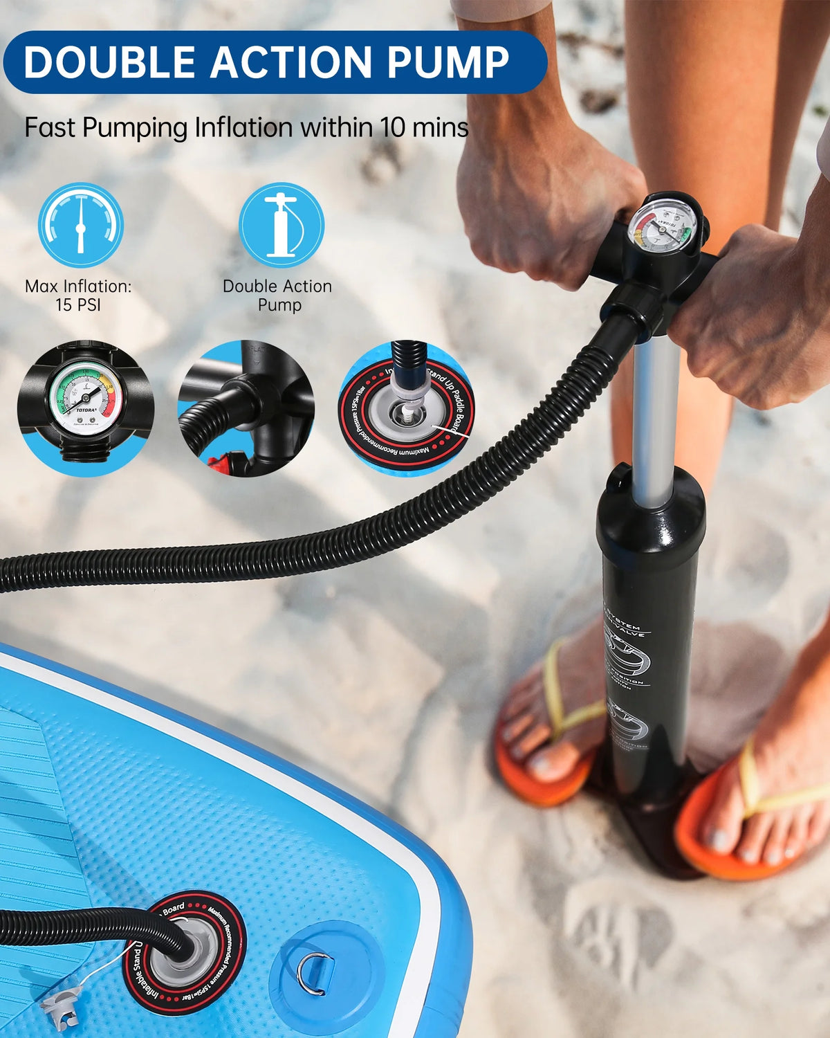 Naipo Inflatable Paddle Board 10FT Stand up Paddle Board 10' SUP 6 In.thick Board Carry Bag & Fast Pumping Green