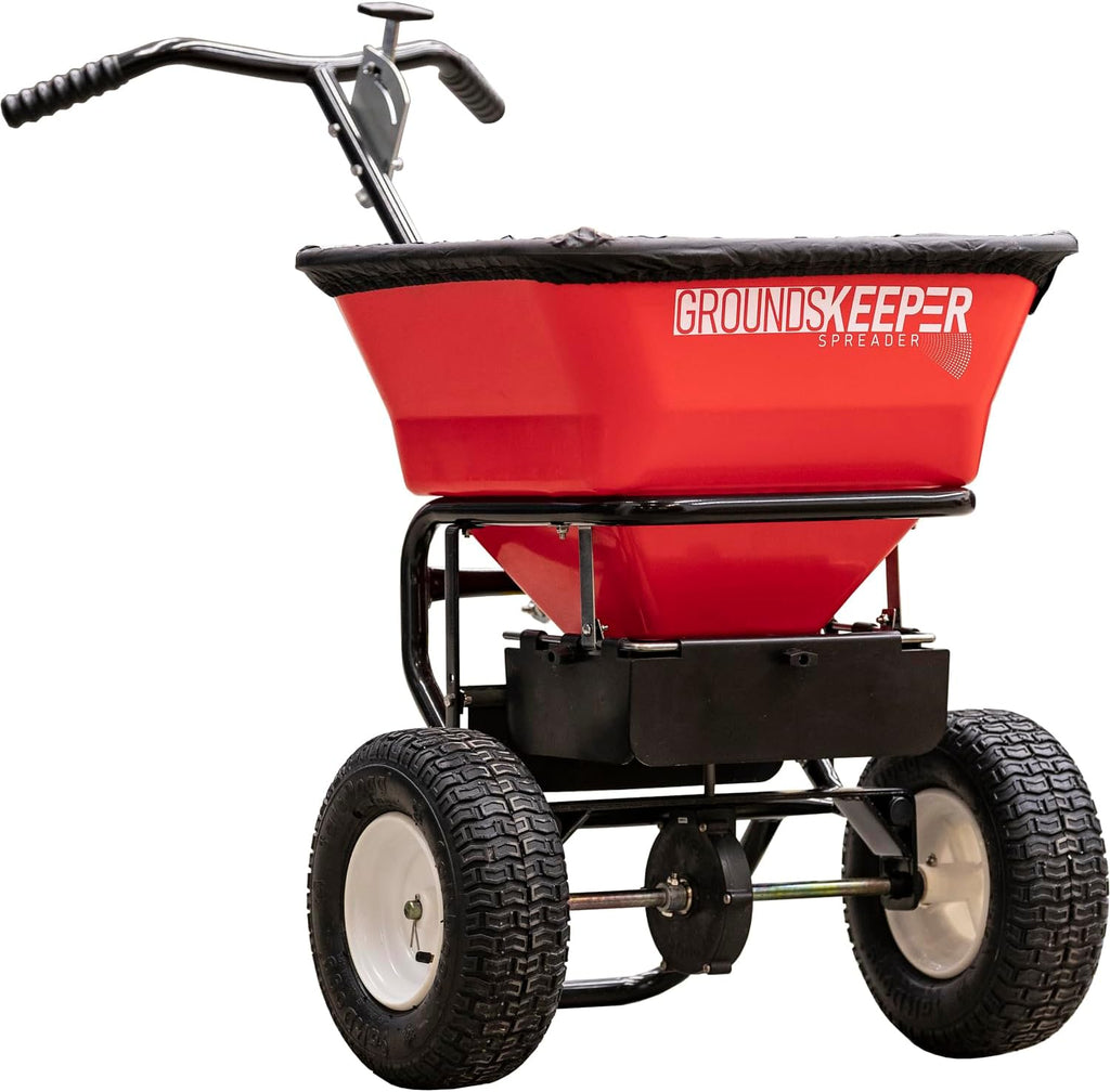 Multi-Purpose Walk Behind Push Spreader 3039632R Grounds Keeper. 100 Pound Capacity. Multi Use Tool for Grass Seed. Salt. De-Icer. Fertilizer and Seeds ?C Spreader