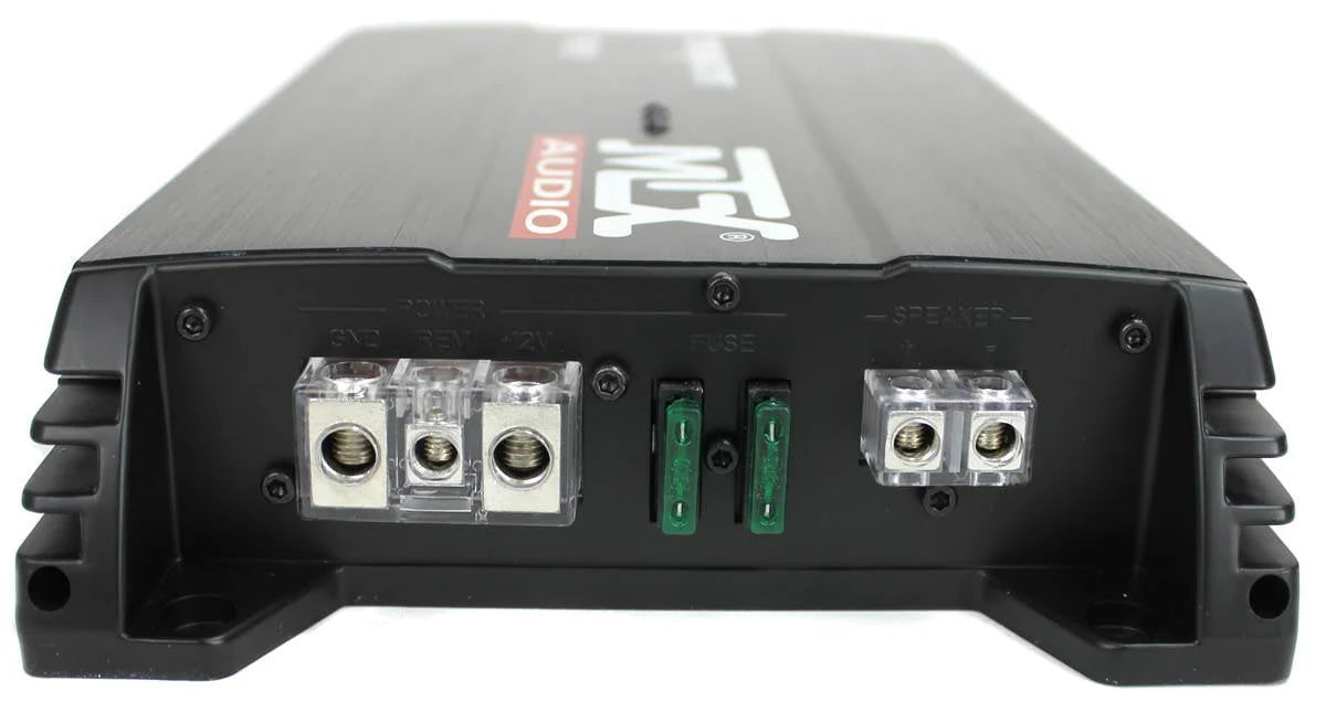 MTX 12 in Dual Car Subwoofer Audio, Sub Box, & Amplifier Bundle W/ Wiring Kit