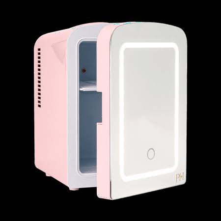 Paris Hilton PH11563-AR Mini Refrigerator and Personal Beauty Fridge, Mirrored Door with Dimmable LED Light, Thermoelectric Cooling and Warming