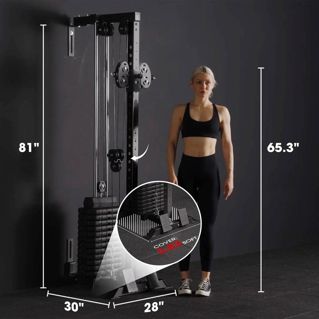 Mikolo Cable Crossover Machine Home Gym, Wall Mount Cable Station with 200 lb Weight Stack, Lat Pull Down Machine with 27 Positions Dual Pulley System