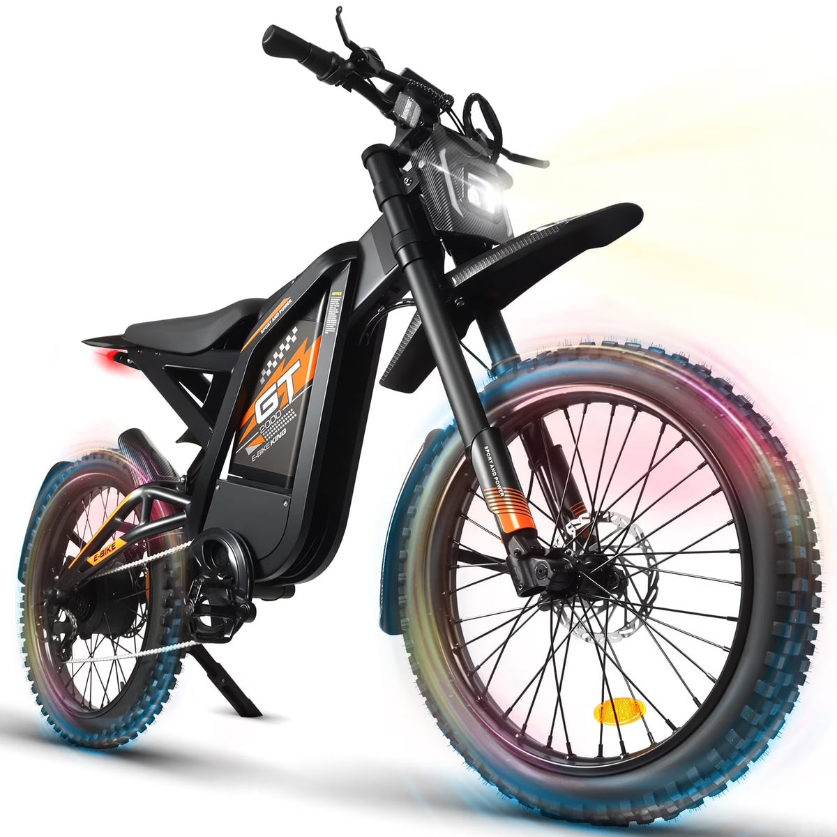 OUXI GT2000 Electric Dirt Bike for Adults, 3000W Peak Electric Motorcycle, 37MPH Electric Bike, 48V 30ah Battery, 85+Miles Mountain Bike, 24 Fat Tire Ebike, Hydraulic Brakes, Full Suspension, UL2849