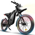OUXI GT2000 Electric Dirt Bike for Adults, 3000W Peak Electric Motorcycle, 37MPH Electric Bike, 48V 30ah Battery, 85+Miles Mountain Bike, 24 Fat Tire Ebike, Hydraulic Brakes, Full Suspension, UL2849