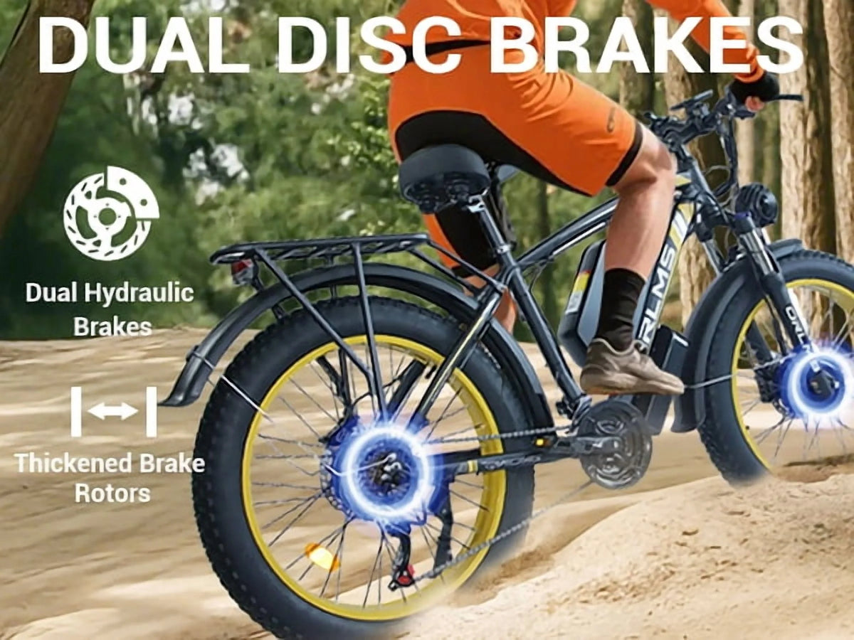 Peak 5000W - Electric - Bike for Adults - Men, Dual - Motor - Ebike 50MPH - Hunting - Ebike, 60V 25AH Long Range Dirtbike, 26 x 4.0 Fat - Tire - Electric - Bicycle, AWD 21 - Speed Mountain Bike for Off - Road Snow Sand