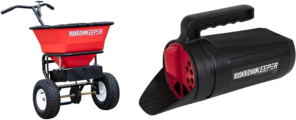 Multi-Purpose Walk Behind Push Spreader 3039632R Grounds Keeper. 100 Pound Capacity. Multi Use Tool for Grass Seed. Salt. De-Icer. Fertilizer and Seeds ?C Spreader
