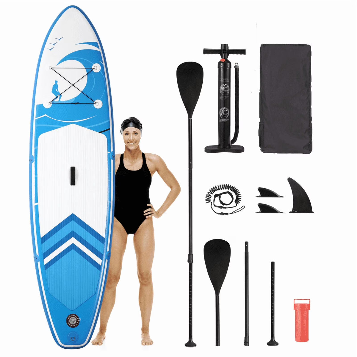 Naipo Inflatable Paddle Board 10FT Stand up Paddle Board 10' SUP 6 In.thick Board Carry Bag & Fast Pumping Green