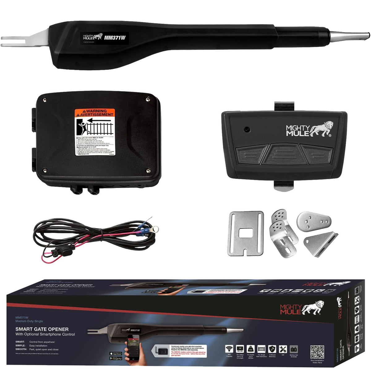 Mighty Mule MM371W Medium Smart Single Gate Opener-Instock