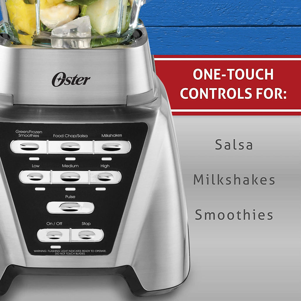Oster Blender | Pro 1200 with Glass Jar. 24-Ounce Smoothie Cup. Brushed Nickel