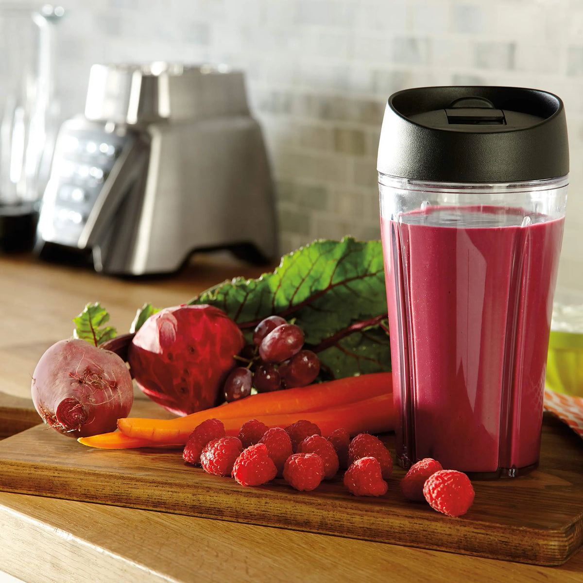 Oster Blender | Pro 1200 with Glass Jar. 24-Ounce Smoothie Cup. Brushed Nickel