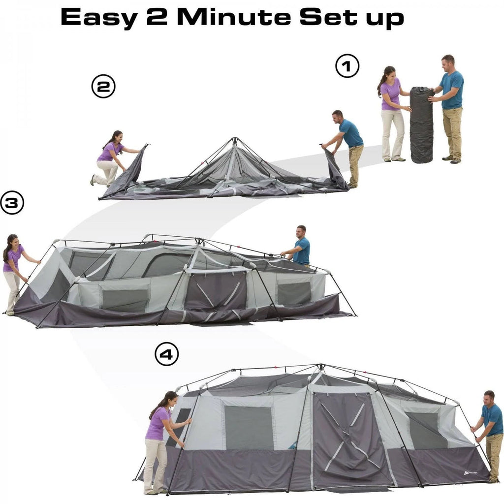 Ozark Trail 20' x 10' x 80' Instant Cabin Tent. Sleeps 12 - MadeInUSA