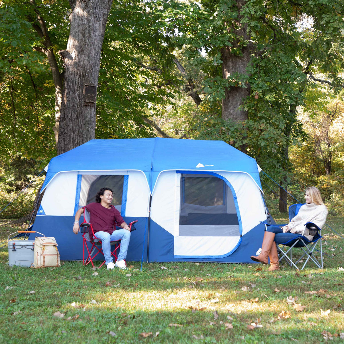 Ozark Trail 13' x 9' 8 - Person Cabin Tent with LED Lighted Poles, 32 lb