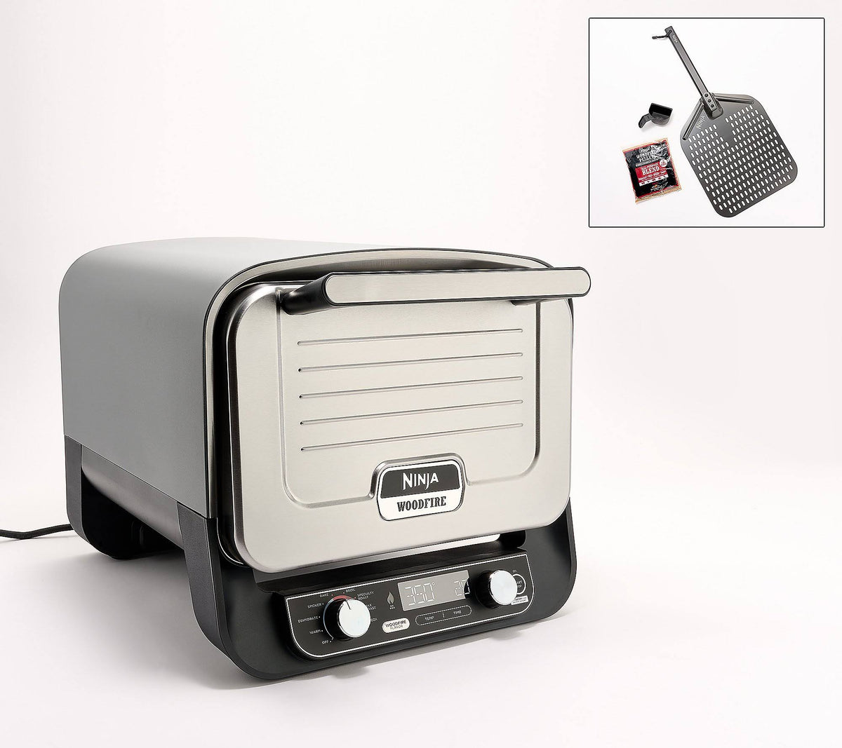 Ninja Woodfire 8-in-1 Outdoor BBQ Smoker Oven & Pizza Peel ,Grey