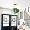 Arturesthome Eloise Scallop Milk Glass Semi - Flush Mount Pendant Ceiling Light