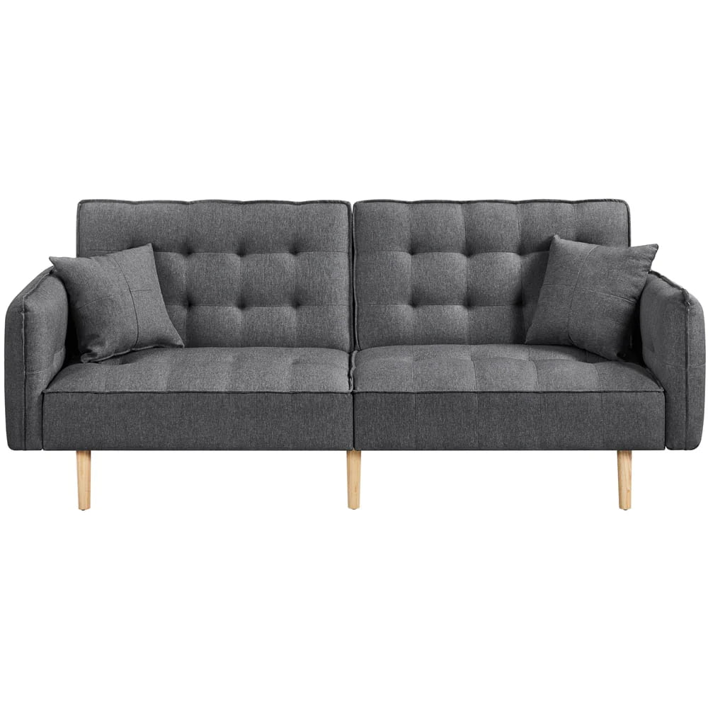 Alden Design Memory Foam Convertible Futon Sofa Bed with USB, Gray