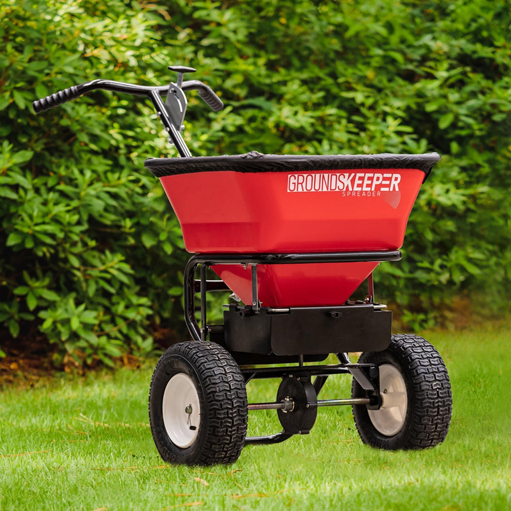 Multi-Purpose Walk Behind Push Spreader 3039632R Grounds Keeper. 100 Pound Capacity. Multi Use Tool for Grass Seed. Salt. De-Icer. Fertilizer and Seeds ?C Spreader