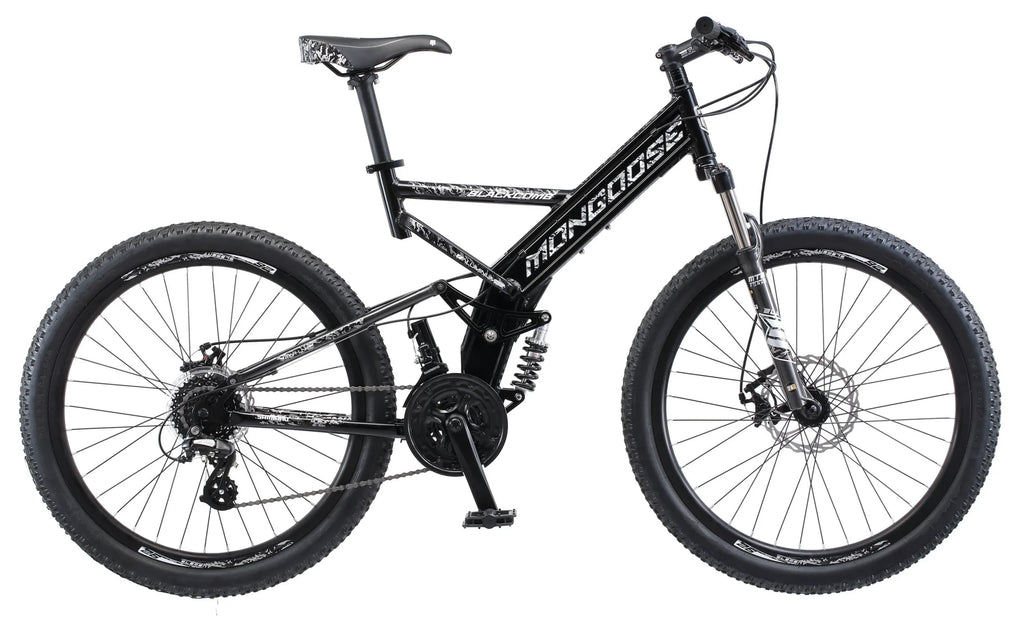Mongoose Blackcomb Mountain Bike, 26 - Inch Wheels, 24 Speeds, Black, Men'S