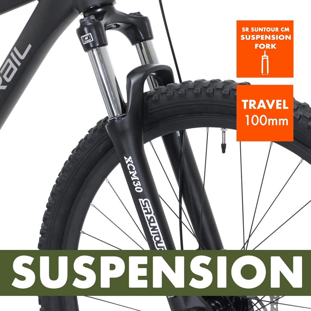 Ozark Trail 27.5 Vibe Mountain Bike, Large Frame, Black, Adult, Unisex