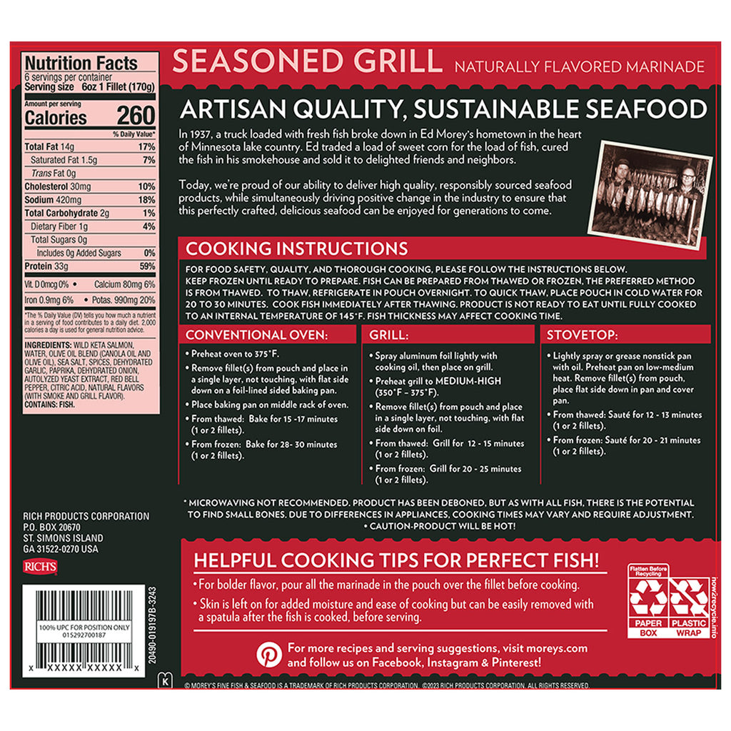 Morey'S Seasoned Wild Alaskan Salmon, 6 - Count