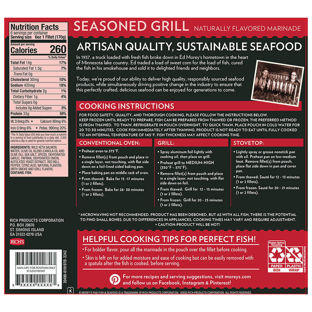 Morey'S Seasoned Wild Alaskan Salmon, 6 - Count