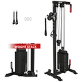 Mikolo Cable Crossover Machine Home Gym, Wall Mount Cable Station with 200 lb Weight Stack, Lat Pull Down Machine with 27 Positions Dual Pulley System