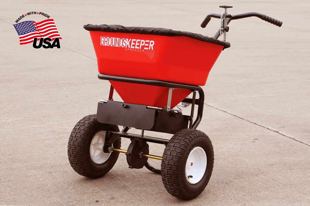 Multi-Purpose Walk Behind Push Spreader 3039632R Grounds Keeper. 100 Pound Capacity. Multi Use Tool for Grass Seed. Salt. De-Icer. Fertilizer and Seeds ?C Spreader