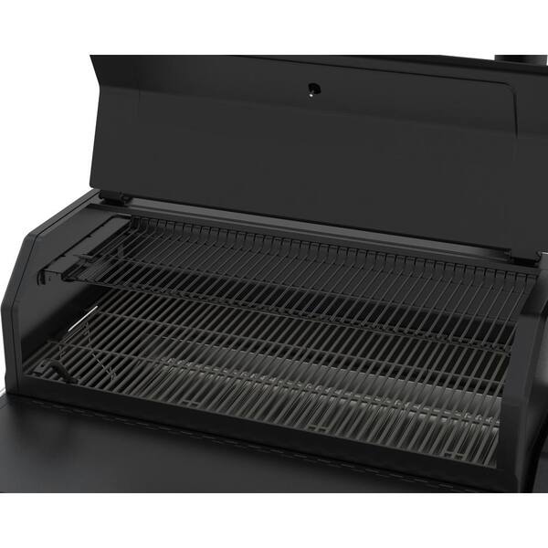Oakford 1150 Reverse Flow Offset Smoker Charcoal Grill in Black