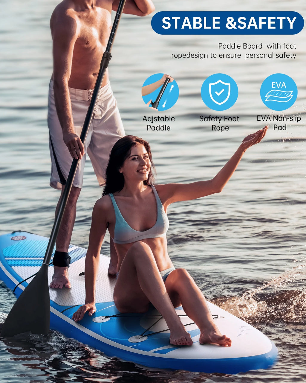 Naipo Inflatable Paddle Board 10FT Stand up Paddle Board 10' SUP 6 In.thick Board Carry Bag & Fast Pumping Green