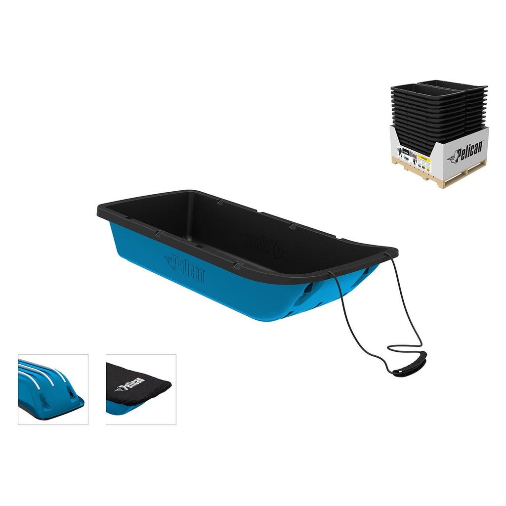 Pelican Trek 52 Utility Sled - Ram - X Runners. Pull Rope and Travel Cover - 4 Season Sled - Heavy Duty RAM - X Construction - Carry up to 226 lb - Cyan