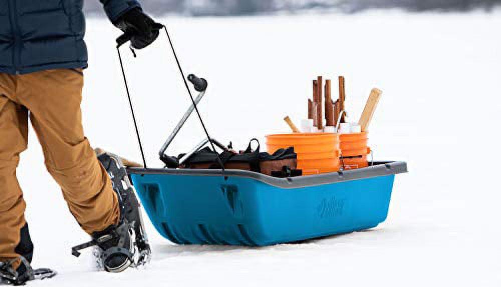 Pelican Trek 52 Utility Sled - Ram - X Runners. Pull Rope and Travel Cover - 4 Season Sled - Heavy Duty RAM - X Construction - Carry up to 226 lb - Cyan