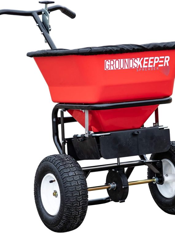Multi-Purpose Walk Behind Push Spreader 3039632R Grounds Keeper. 100 Pound Capacity. Multi Use Tool for Grass Seed. Salt. De-Icer. Fertilizer and Seeds ?C Spreader