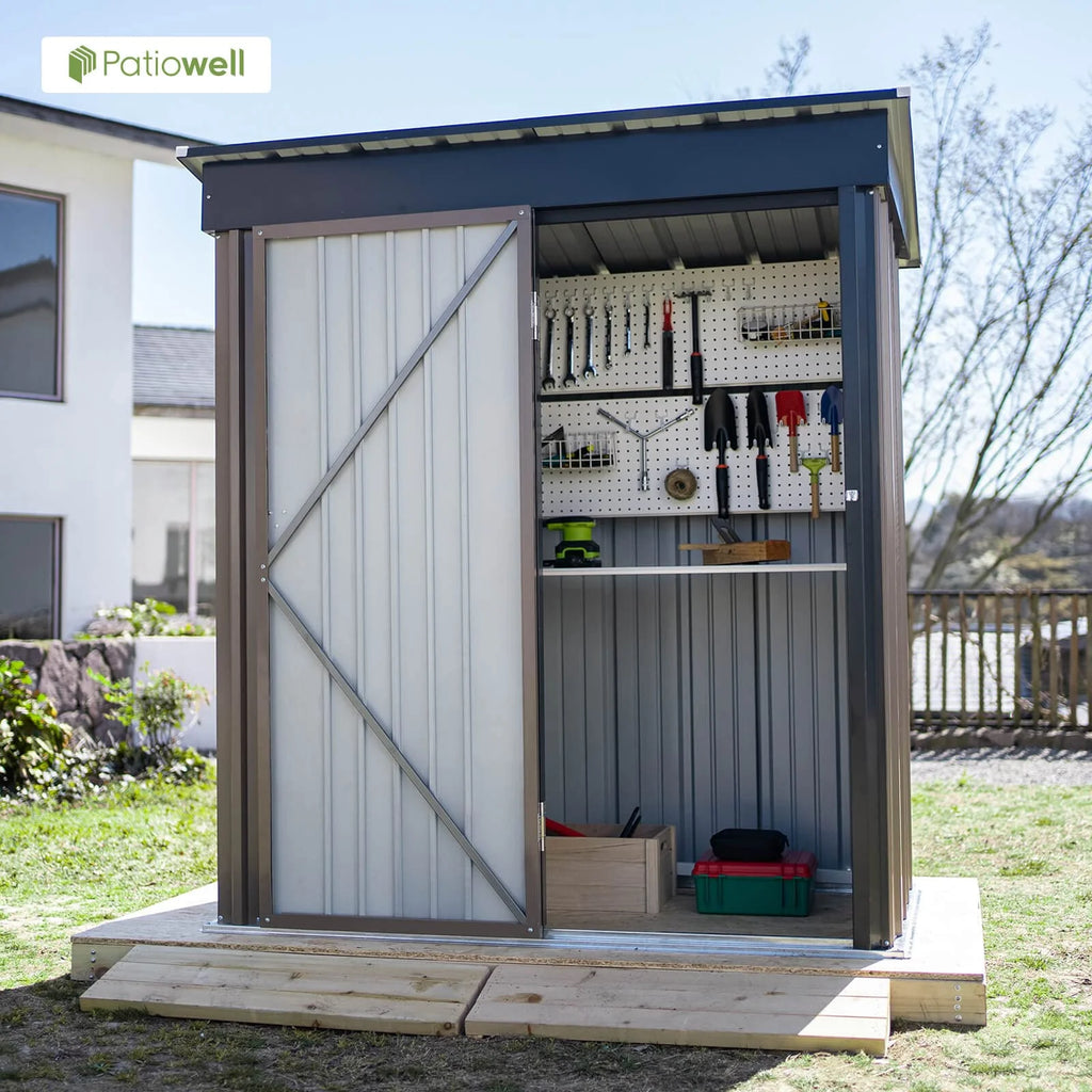 Patiowell 5x3 FT Outdoor Storage Shed for Backyard Garden Patio Lawn